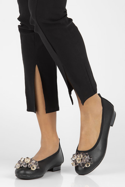 Skórzane baleriny Filippo DP4527/23 BK czarne