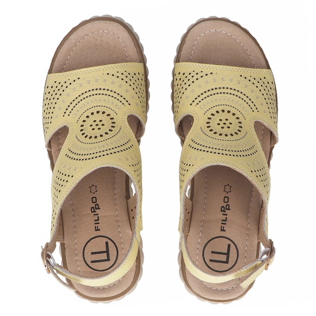 Leather sandals Filippo DS6819/25 YL yellow