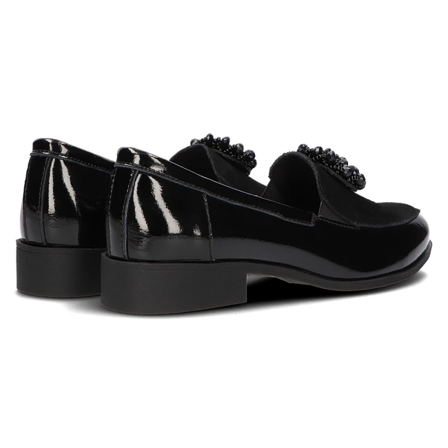 Skórzane półbuty Filippo DP3174/21 BKS czarne