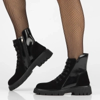 Leather ankle boots DBT6385/24 BK black