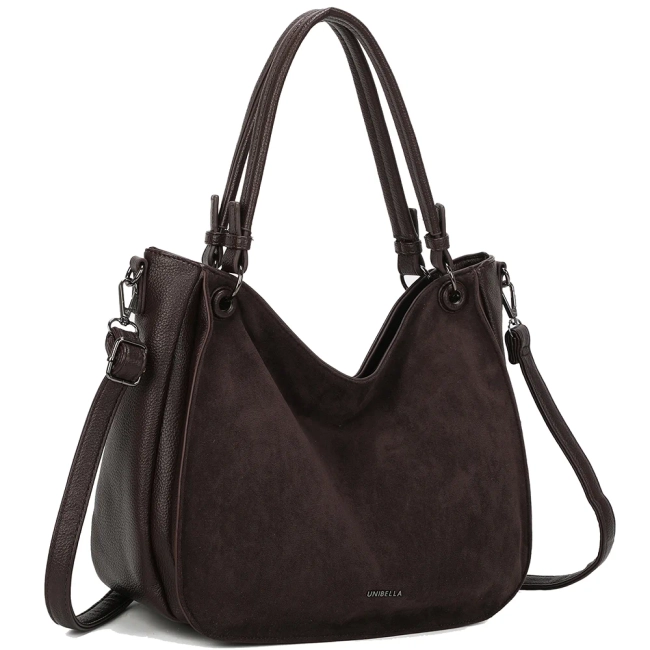 Dark brown handbag tote maxi
