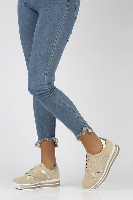 Leather sneakers Filippo DP2004/22 BE beige