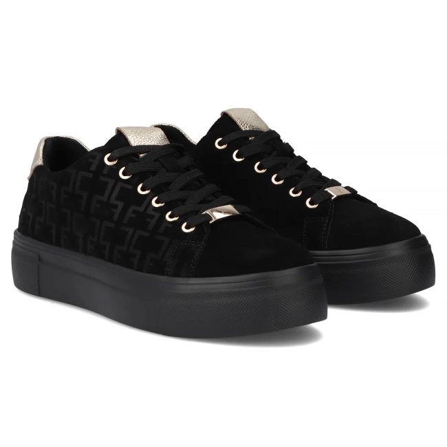 Leather sneakers Filippo DP6850/25 BK black