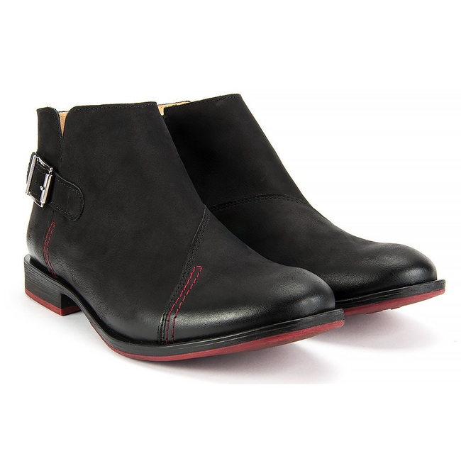 Ankle boots FILIPPO 414S nubuck black/red