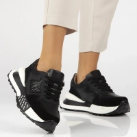 Leather sneakers Filippo DP6762/25 BK black