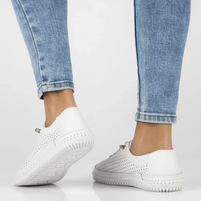 Skórzane półbuty Filippo DP6837/25 WH białe