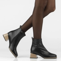 Leather heeled ankle boots Filippo DBT8122/26 BK BE black