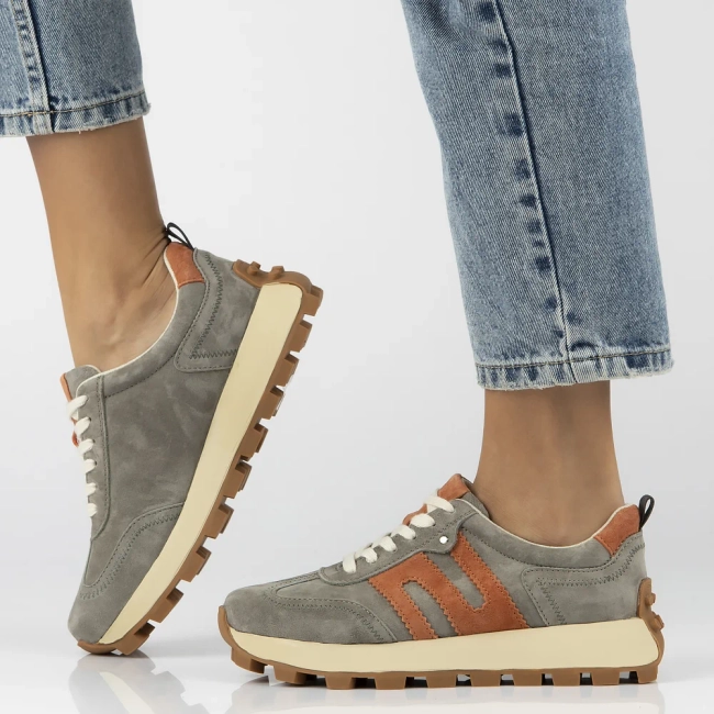 Skórzane sneakersy Filippo DP6743/25 KH OR khaki