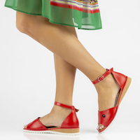 Skórzane sandały Filippo DS3914/22 RD czerwone