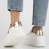 Leather sneakers Filippo DP6792/25 WH GO white gold