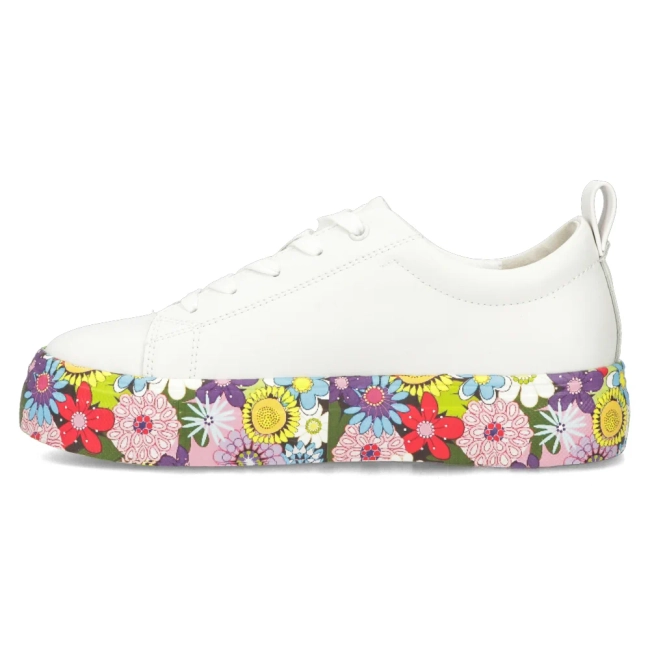 Leather shoes Filippo DP6048/24 WH FL white flowers