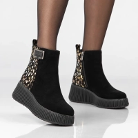 Leather platform ankle boots Filippo DBT7268/26 BK GO black