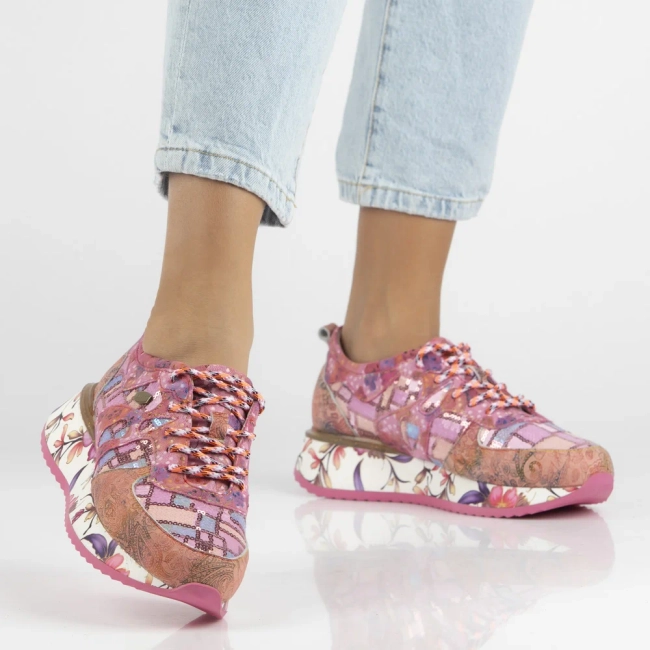 Leather sneakers Laura Vita delphine 07 cerise pink