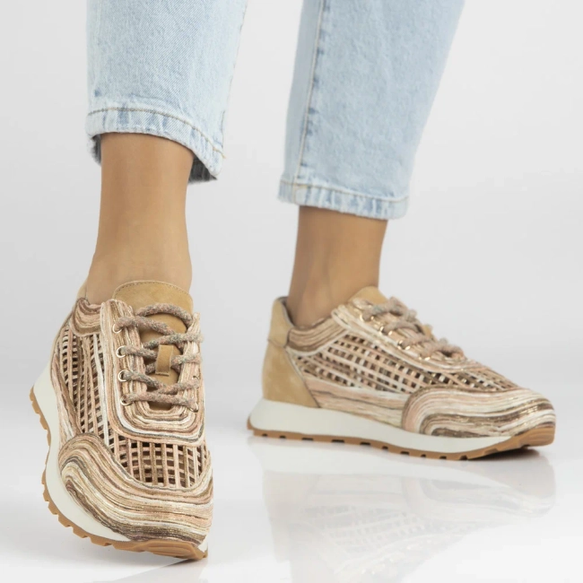 Leather sneakers Filippo DP7720/26 BE beige