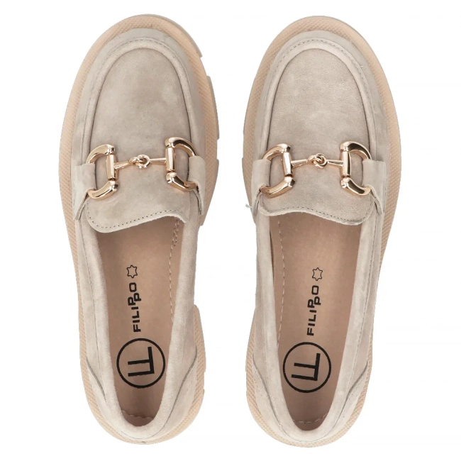 Leather shoes Filippo DP6100/24 TP taupe