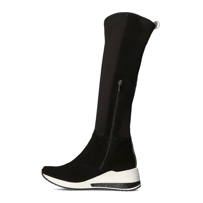 Skórzane kozaki Filippo 2805 Kaja czarne stretch