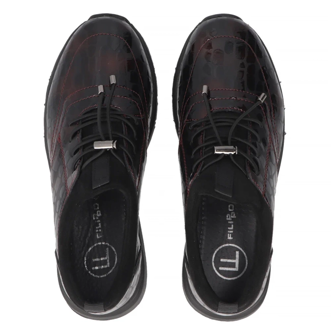 Leather shoes Filippo DP7117/25 BG burgundy