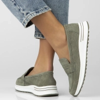 Skórzane półbuty na platformie Filippo DP6750/25 GE zielone