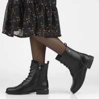 Leather ankle boots Filippo DBT4747/25 BK D black