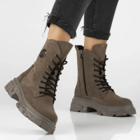 Skórzane botki typu workery Filippo DBT6443/24 TP taupe