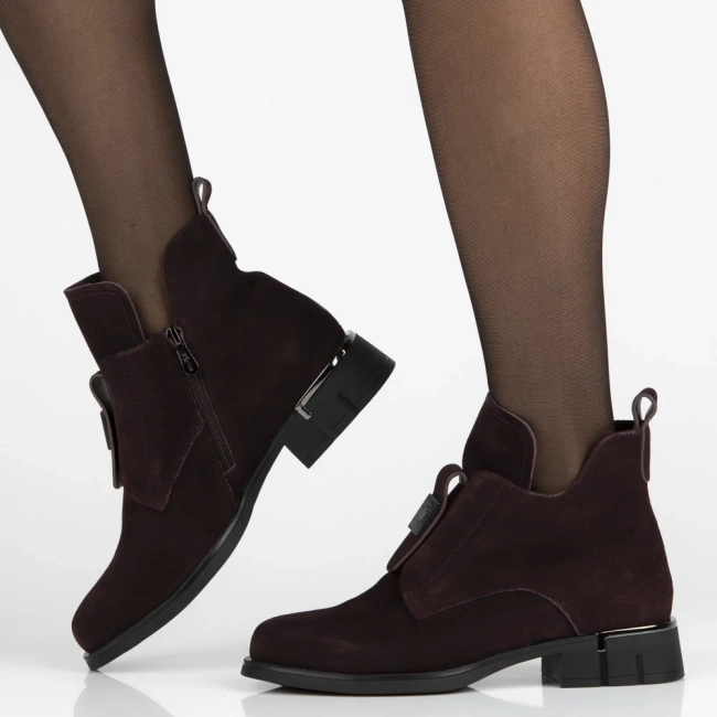 Leather ankle boots DBT7244/25 BG burgundy