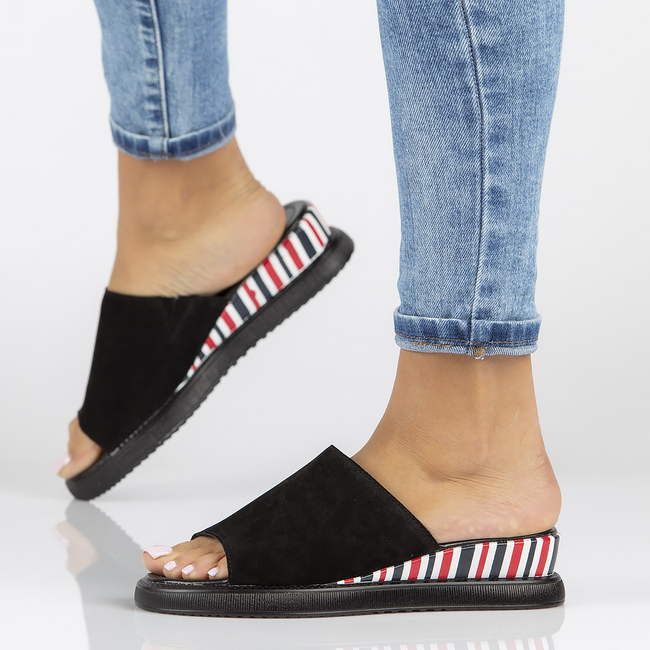 Leather slippers Filippo DK3615/22 BK black