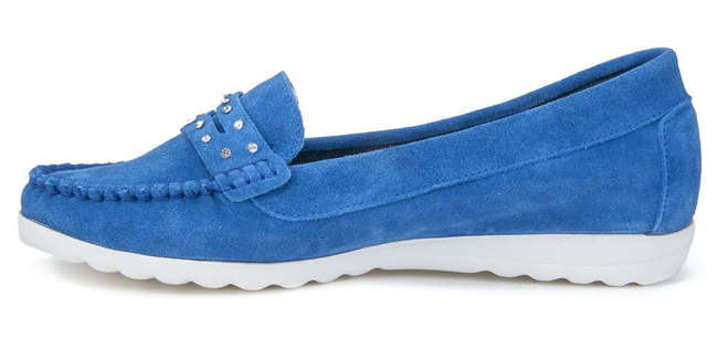 Skórzane mokasyny Filippo 10092 W. niebieskie