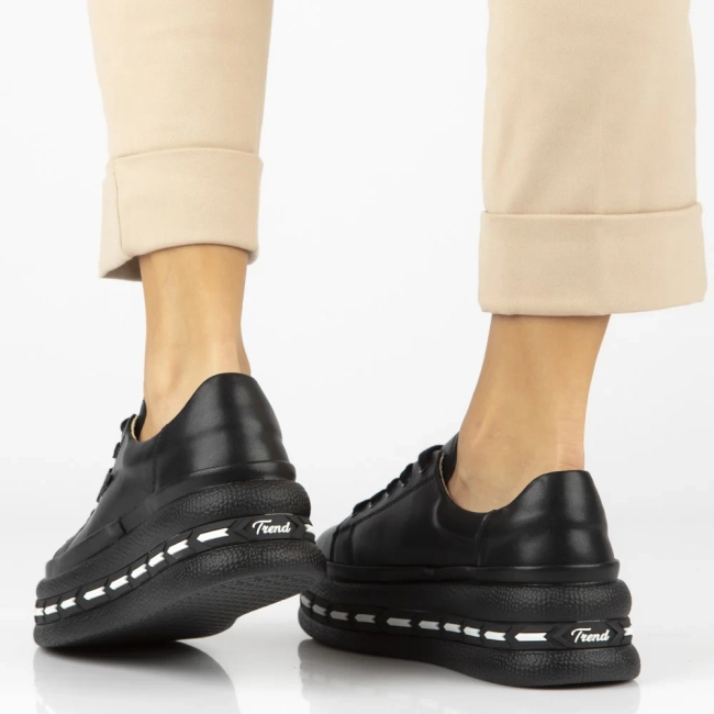 Leather sneakers Filippo DP7119/25 BK black