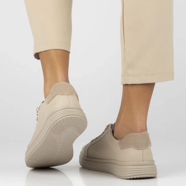 Leather sneakers Filippo DP6860/25 BE beige