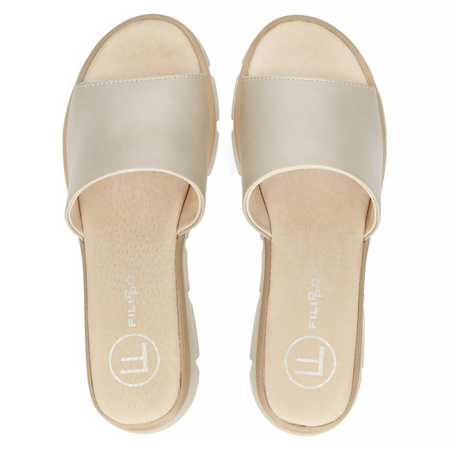 Leather flip-flops Filippo DK4454/23 GO gold
