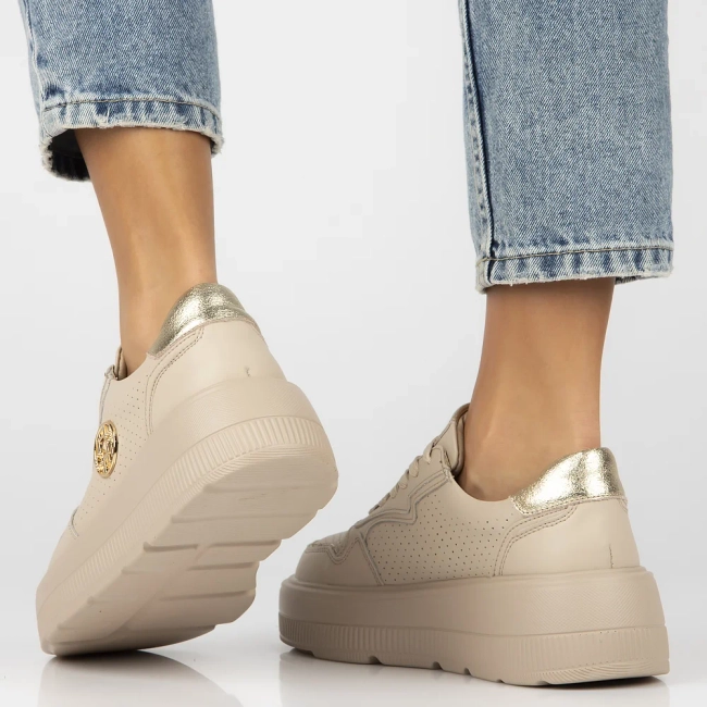 Leather sneakers Filippo DP6843/25 BE beige