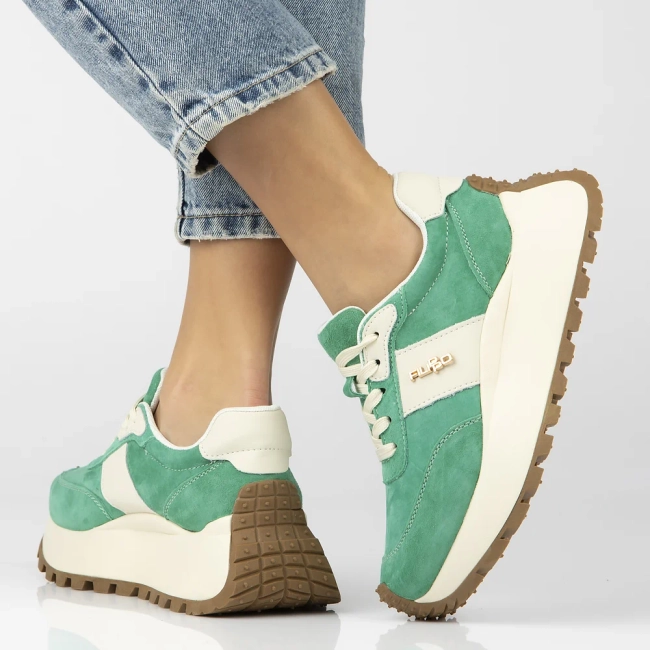 Skórzane sneakersy Filippo DP6785/25 GE zielone