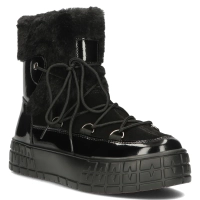 Skórzane botki na platformie Filippo DBT4716/23 BK czarne