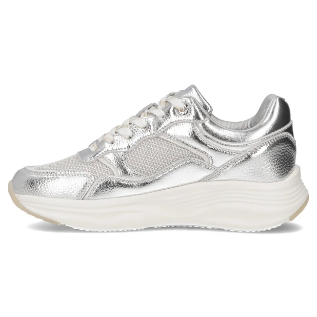 Skórzane sneakersy Filippo DP6723/25 SI srebrne