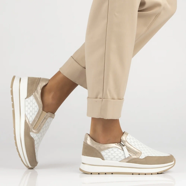 Leather shoes Filippo DP6777/25 WH BE white beige