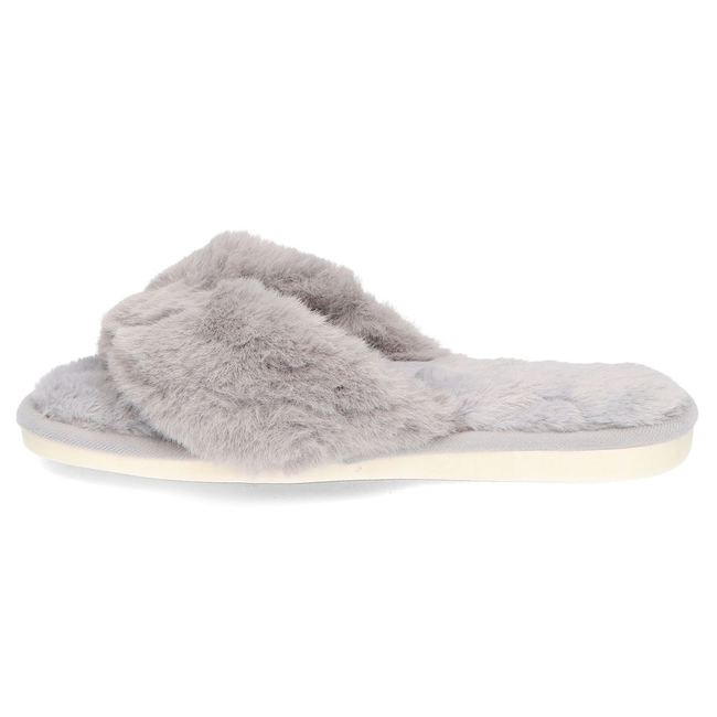 Slippers fur flip-flops gray