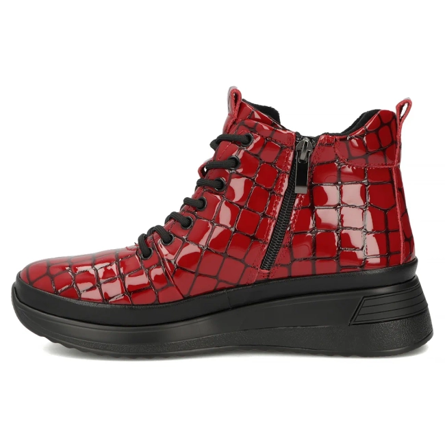 Leather platform ankle boots Filippo DBT4215/26 RD CR red