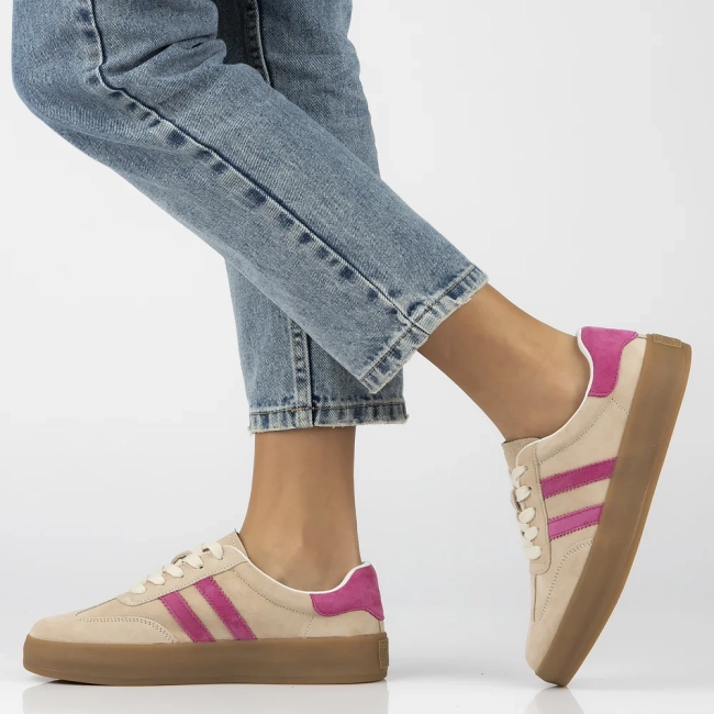 Skórzane sneakersy Filippo DP6764/25 BE FH beżowe