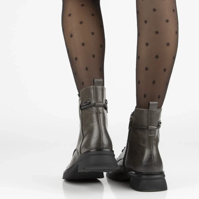 Skórzane botki Filippo DBT7453/25 GR szare