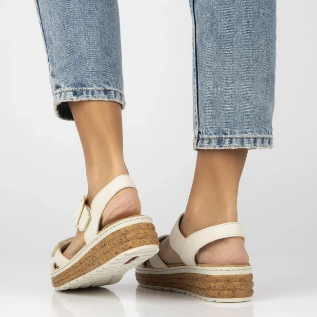 Sandals Rieker 62760-60 beige