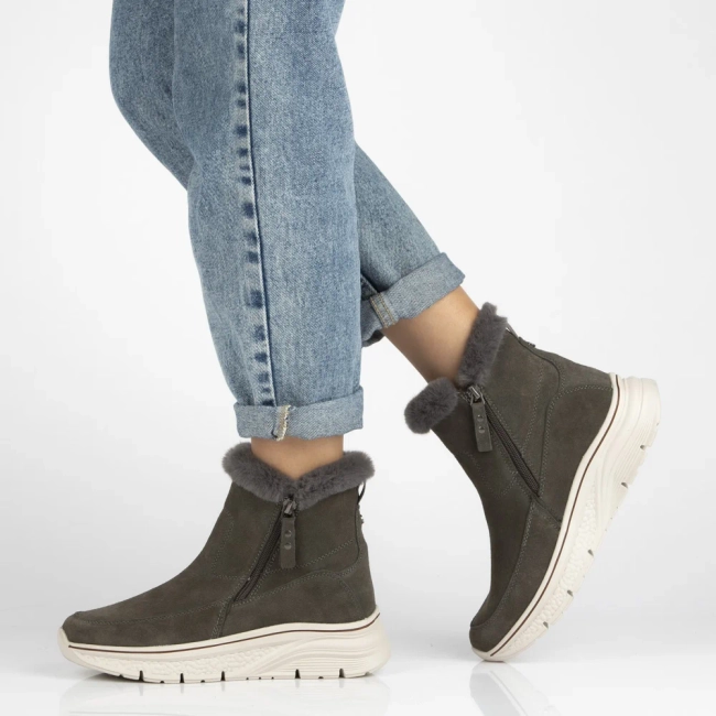 Skórzane botki botki na platformie Filippo DBT7291/25 GR szare