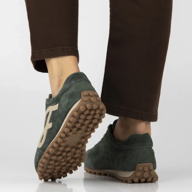 Skórzane sneakersy Filippo DP7961/26 GE zielone