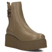 Skórzane botki na platformie Filippo 60390 fango