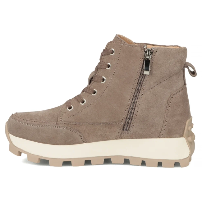 Skórzane botki na platformie Filippo DBT7160/26 TP taupe