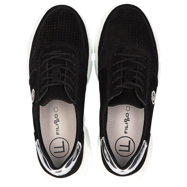 Skórzane Sneakersy Filippo DP2138/21 BK czarne