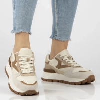 Skórzane sneakersy Filippo DP7070/25 BR biało brązowe