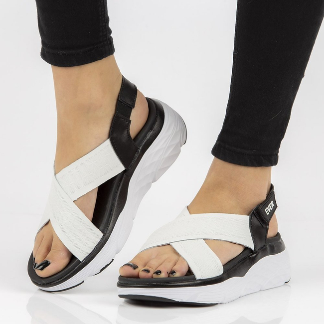 Leather sandals Filippo DS2015/21 WH/BK black and white