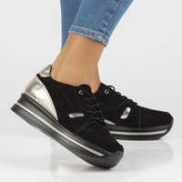 Leather sneakers Filippo DP3407/21 BK GO Black