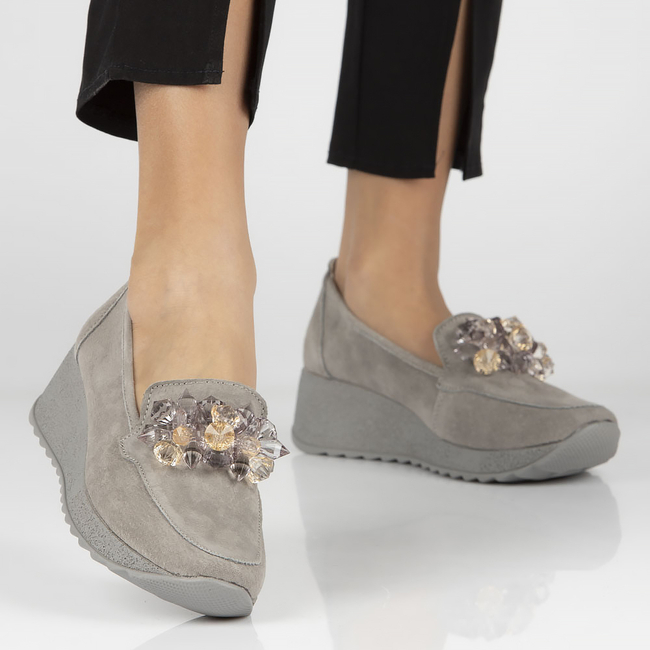 Leather shoes Filippo DP4563/23 GR grey