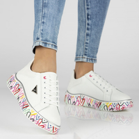 Leather sneakers Filippo DP4480/23 WH MLT white